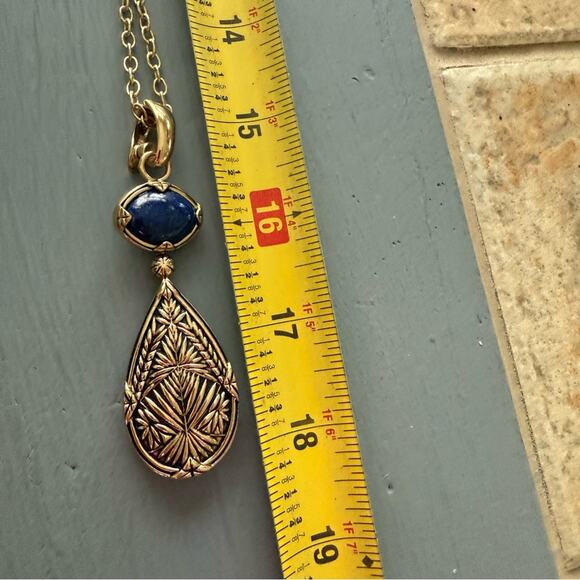 Barse Reversible Pendant Gold Tone Necklace - Picture 4 of 10